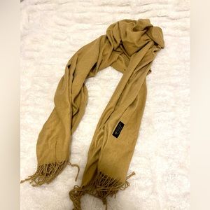 Cashmere/Wool Blend Mustard Scarf: Made in Italy